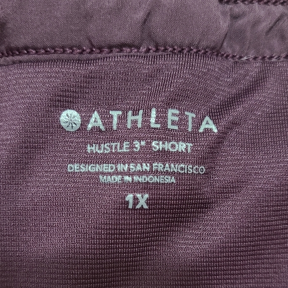 ATHLETA 3" Hustle Athletic Shorts in Deep Plum 1X - Picture 6 of 11